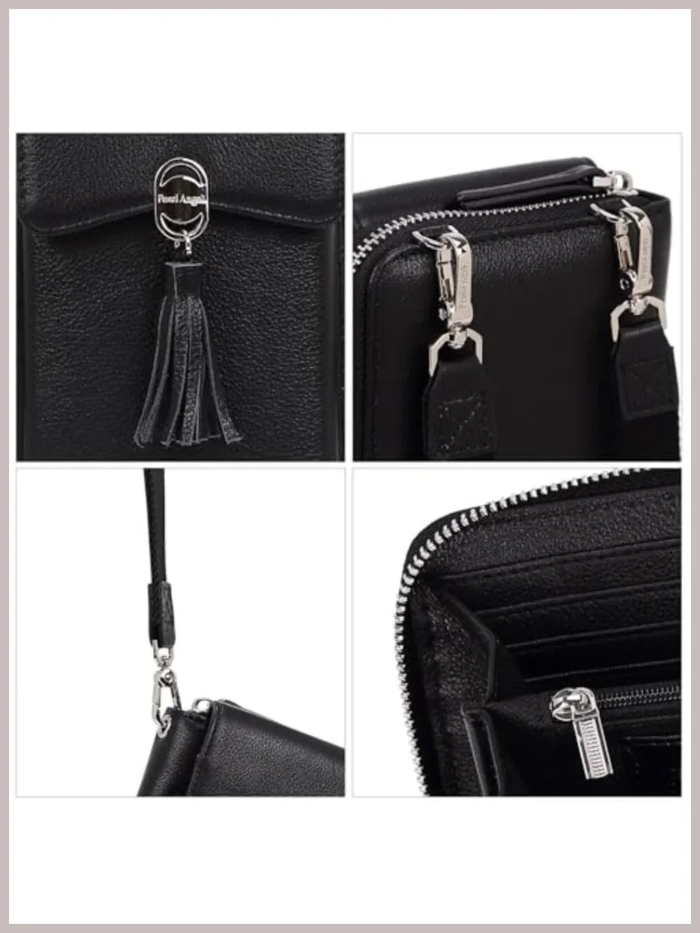 Genuine Leather Small Crossbody Bag RFID Blocking Phone Purse Wallet Adjustable